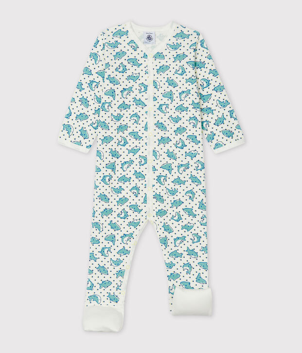 Babies' Ribbed Sleepsuit white/multicolor