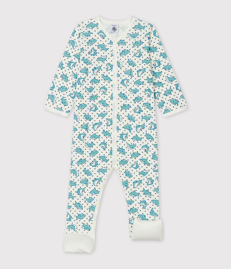 Babies' Ribbed Sleepsuit white/multicolor