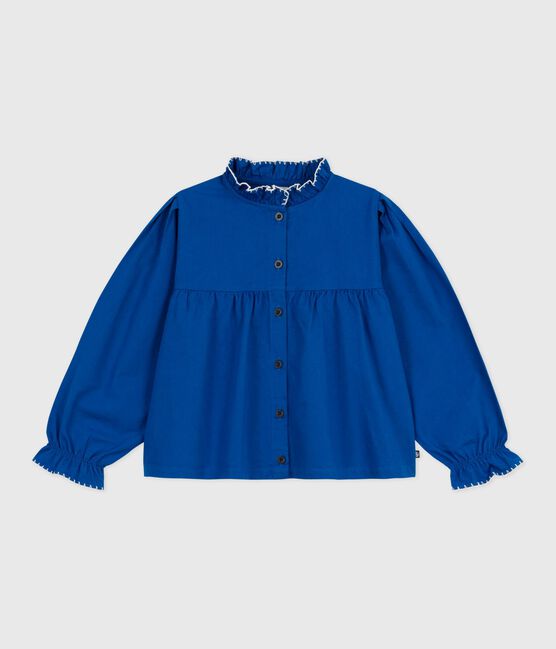 Children's long-sleeved plain cotton twill blouse OLYMPIC