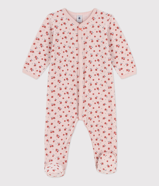 Babies' Floral Velour Sleepsuit pink/multicolor