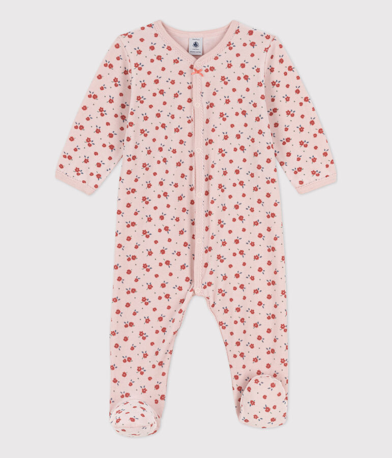 Babies' Floral Velour Sleepsuit pink/multicolor