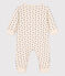 Babies' Heart Patterned Footless Cotton Sleepsuit AVALANCHE white/NEWBLEU