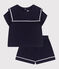 Babies' two-piece cotton outfit with nautical details SMOKING blue
