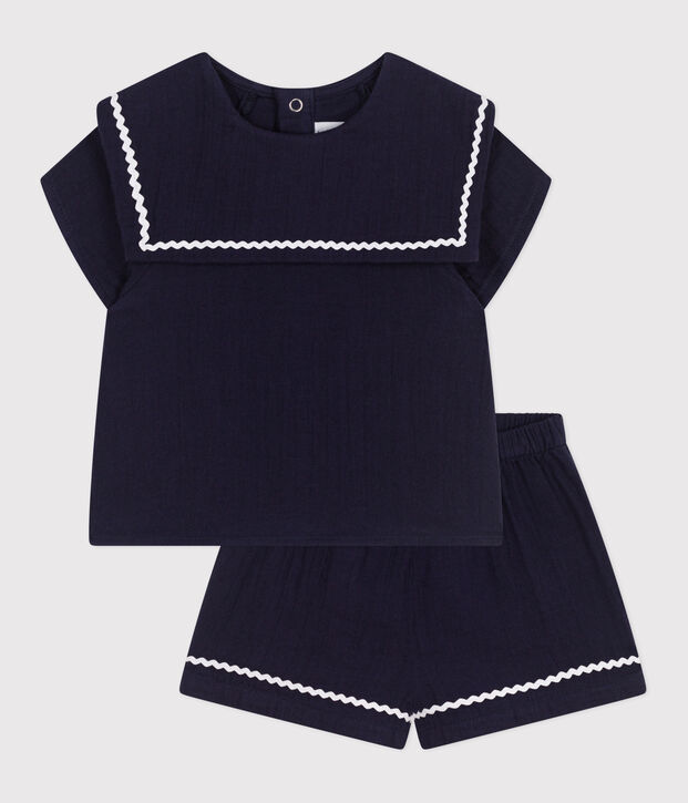 Babies' two-piece cotton outfit with nautical details SMOKING