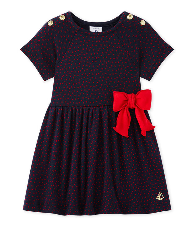 Baby girl's print dress blue/red