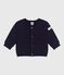 Babies' plain thick cotton cardigan SOIR