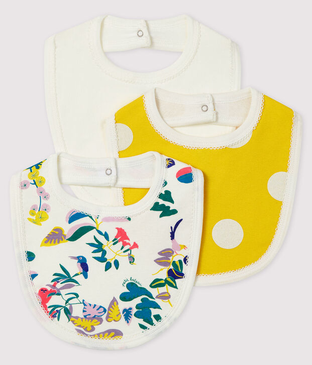 Baby Girls' Ribbed Bibs - 3-Piece Set multicolor