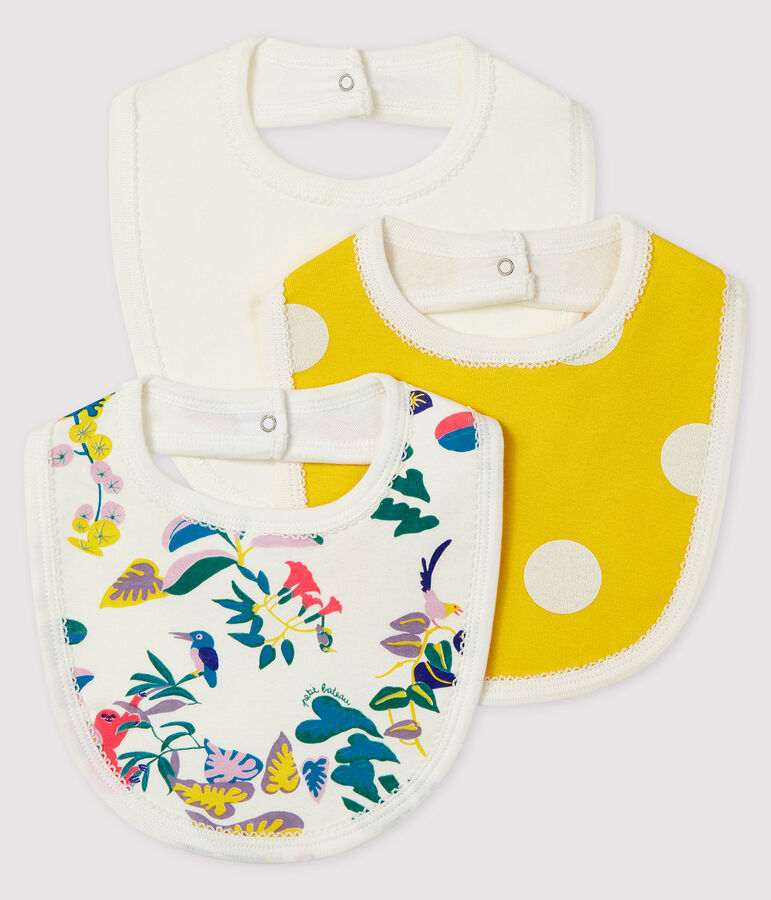 Baby Girls' Ribbed Bibs - 3-Piece Set multicolor