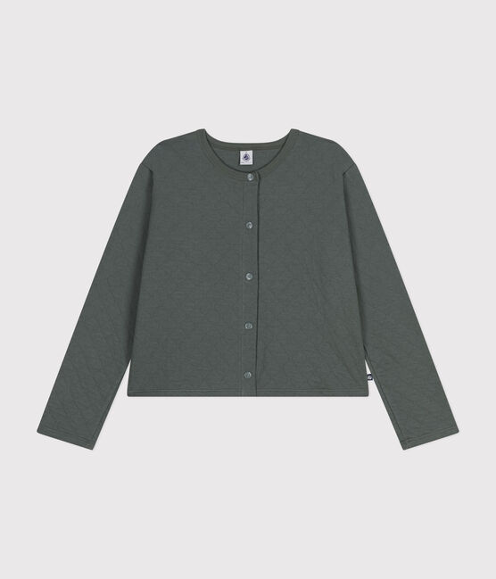 Women's Tube Knit Poppered Cardigan THUYA green