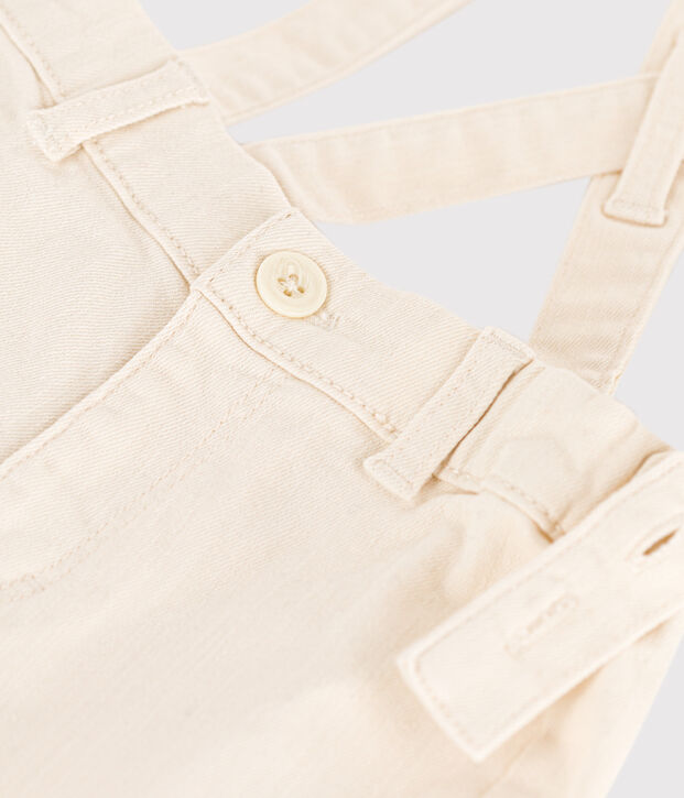 Babies' Denim Dungaree Shorts Ecru