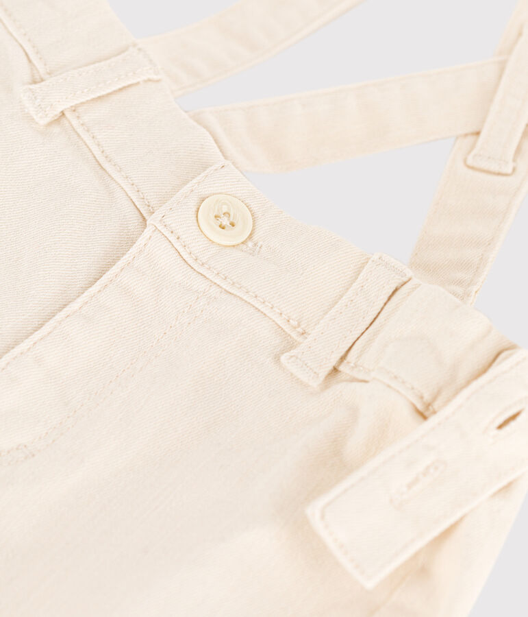 Babies' Denim Dungaree Shorts AVALANCHE Ecru