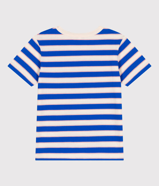 Children's short-sleeved stripy cotton T-shirt AVALANCHE white/MULTICO
