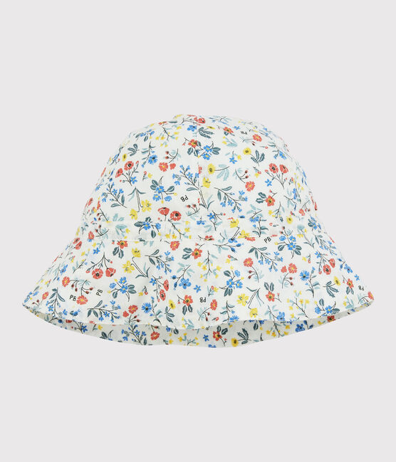 Girls' Poplin Floppy Hat MARSHMALLOW white/MULTICO white
