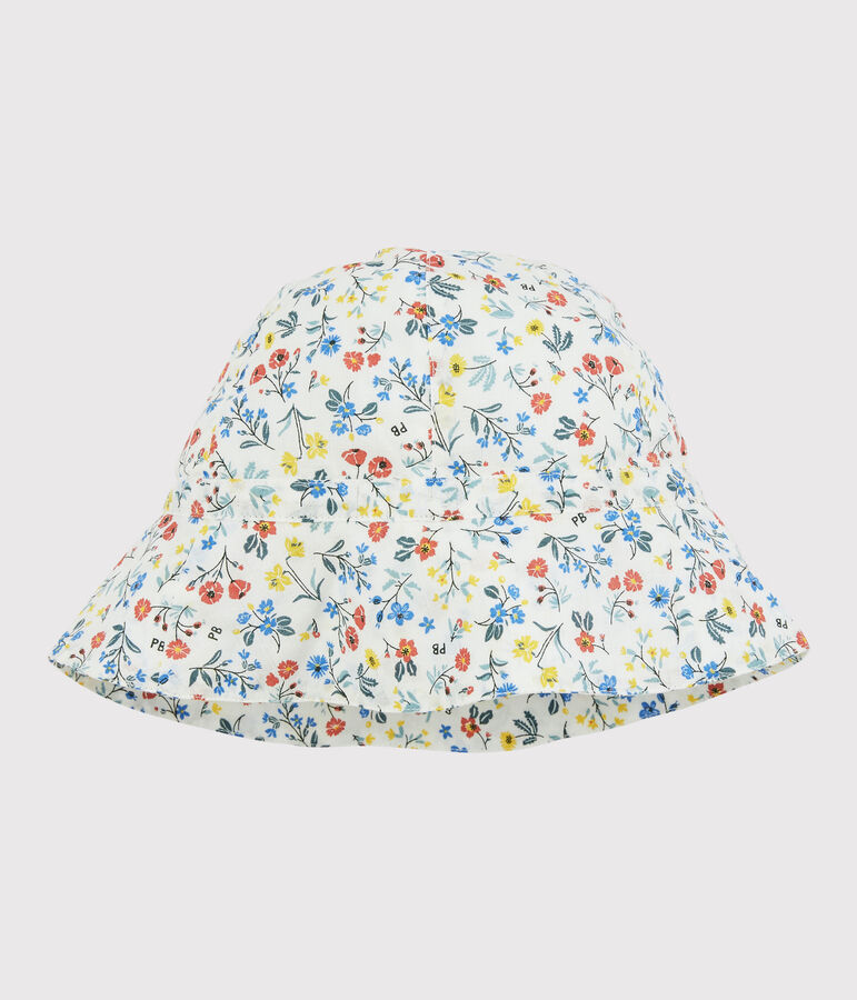 Girls' Poplin Floppy Hat white/multicolor