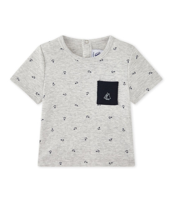Baby boy's print T-shirt BELUGA grey/SMOKING blue