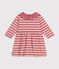 Babies' Long-Sleeved Thick Jersey Dress ROSEWOOD pink/AVALANCHE