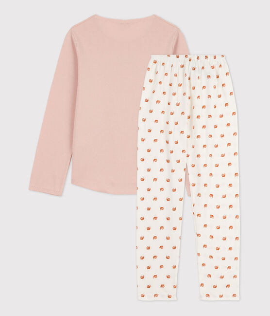 Girls' Cotton Pyjamas SALINE pink/MULTICO white
