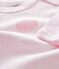 Baby girls' long-sleeved bodysuit VIENNE pink/ECUME white