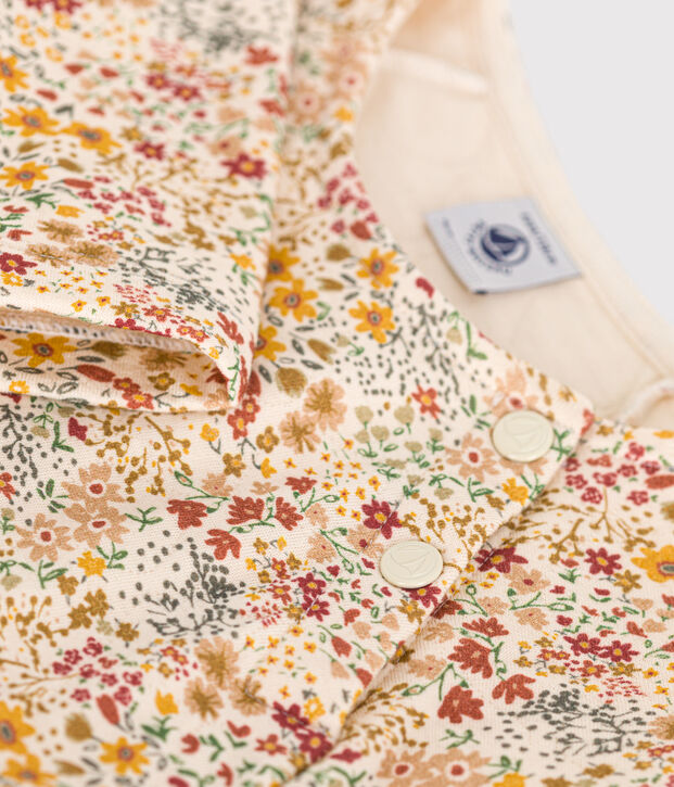 Little girls' long-sleeved tube knit dress Ecru/multicolor