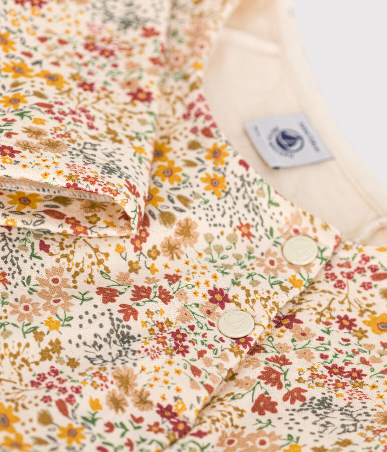 Little girls' long-sleeved tube knit dress Ecru/multicolor