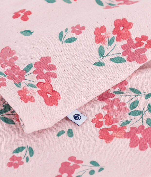 Children's floral printed tube knit pyjamas pink/multicolor