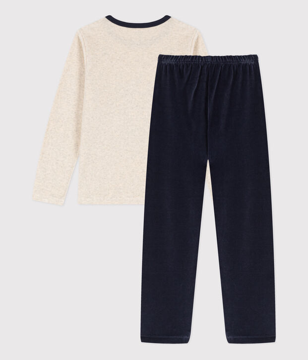 Children's Unisex Fox Patterned Velour Pyjamas blue/multicolor