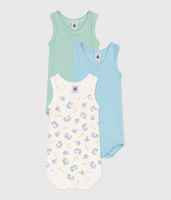 Babies' sleeveless printed cotton bodysuits - 3-Pack variante 1