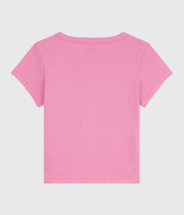 Children's short-sleeved printed T-shirt pink