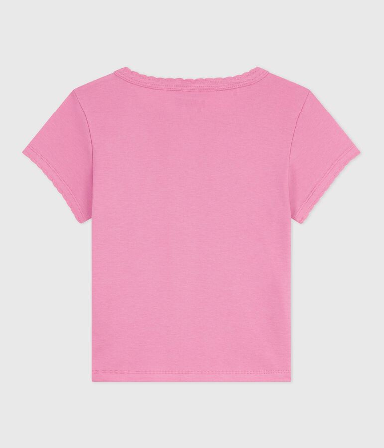 Children's short-sleeved printed T-shirt pink