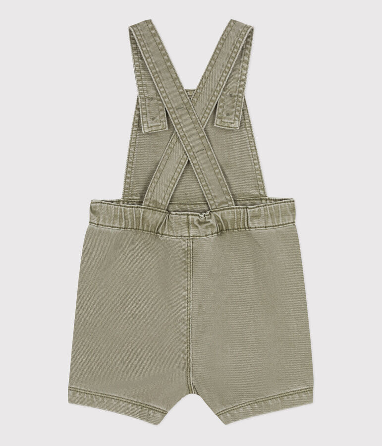 Babies' Denim Dungaree Shorts MARECAGE green