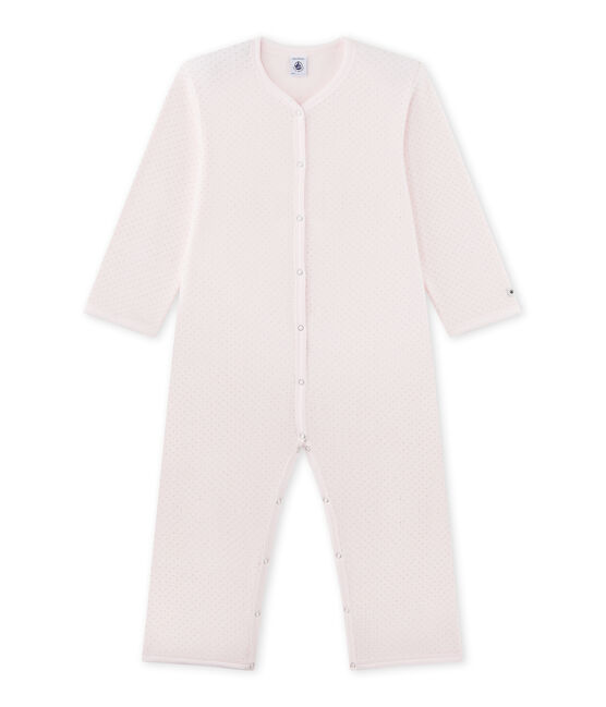 Girl's warm fleece coveralls VIENNE pink/MISTIGRI grey