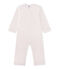 Girl's warm fleece coveralls VIENNE pink/MISTIGRI grey