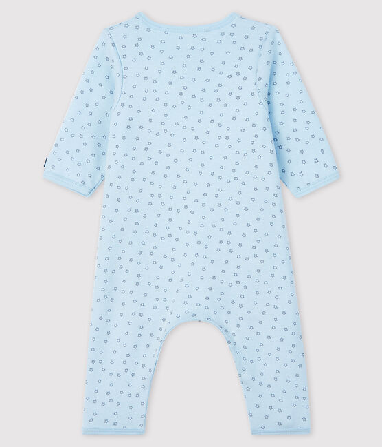 Baby Boys' Starry Footless Organic Cotton Bodyjama FRAICHEUR blue/CONCRETE grey