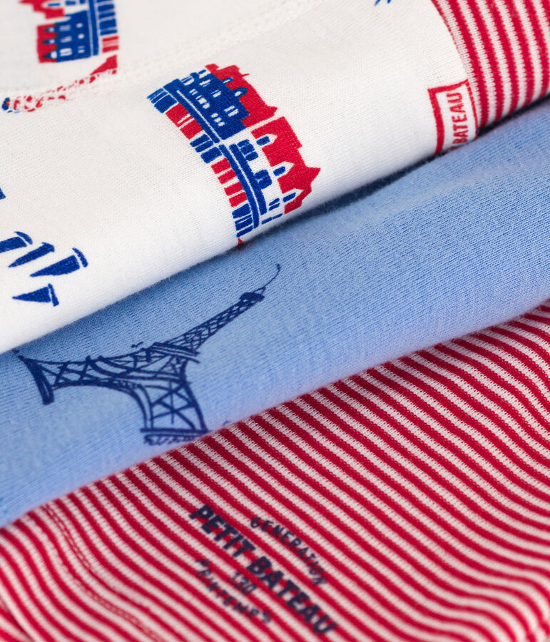 Boys' Paris Themed Cotton Boxer Shorts - 3-Pack multicolor