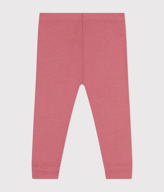 Babies' plain cotton leggings ROSEWOOD pink