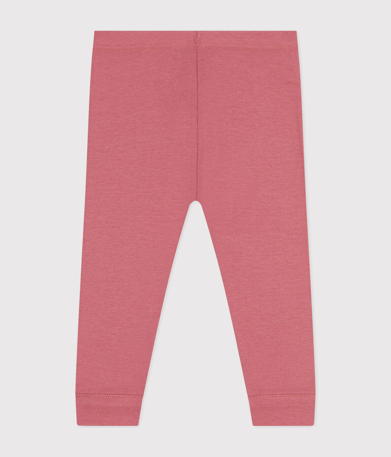 Babies' plain cotton leggings pink