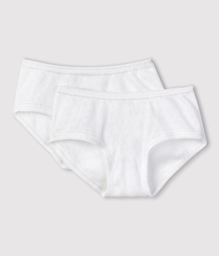 Girls' Openwork Organic Cotton Briefs - 2-Pack variante 1