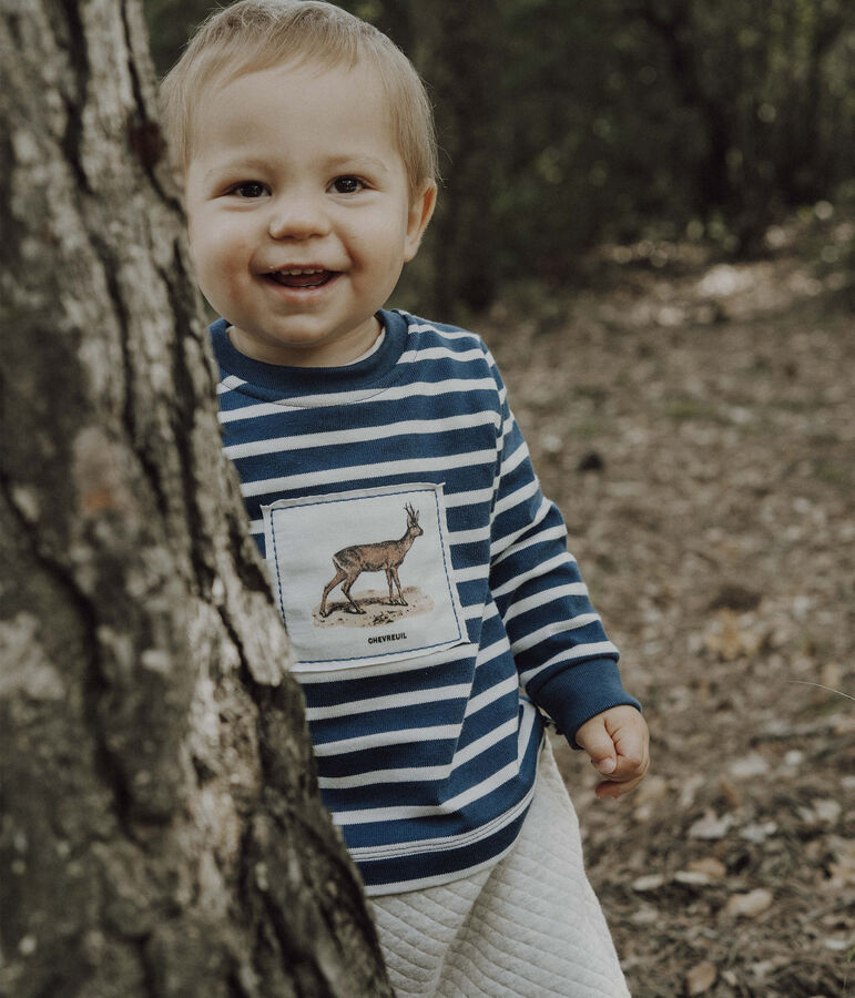 Petit Bateau x Deyrolle Romper SHADOW blue/MULTICO ecru