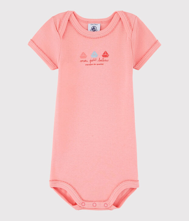 Baby Girls' Short-Sleeved Bodysuit pink