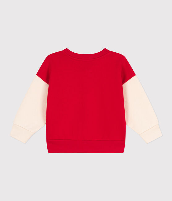 Babies' Fleece Varsity Jacket PEPS red/AVALANCHE white