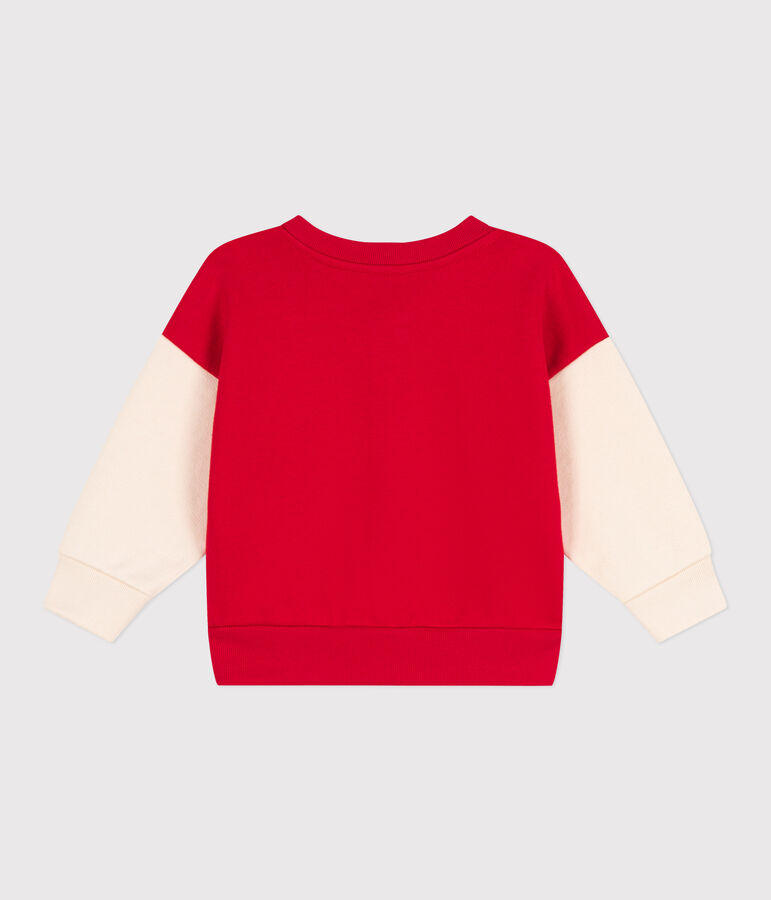 Babies' Fleece Varsity Jacket red/ecru