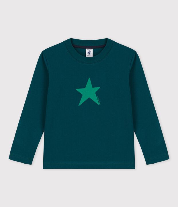 Tee-shirt manches longues en coton enfant gar&ccedil;on green