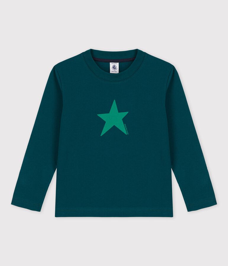 Tee-shirt manches longues en coton enfant gar&ccedil;on green