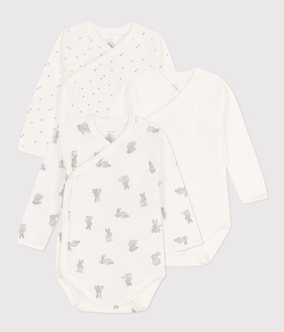 Long-sleeved wrapover rabbit themed cotton bodysuits - Pack of 3 variante 1