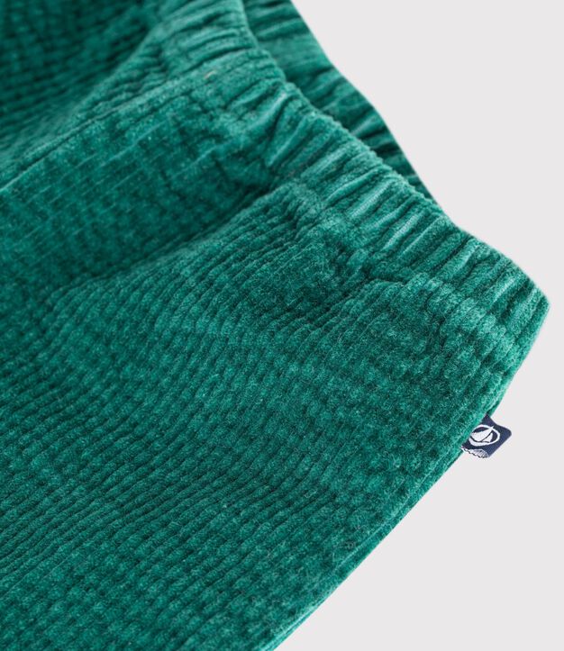 Babies' plain corduroy trousers green