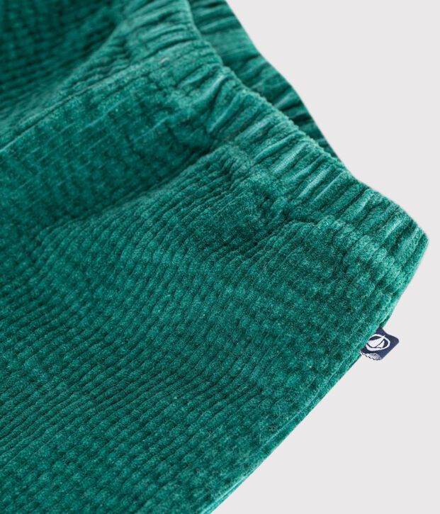 Babies' plain corduroy trousers green