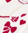 Children's wool and cotton cardigan with little motifs white/red