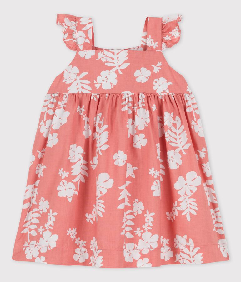Babies' Poplin Hawaii Print Dress pink/white