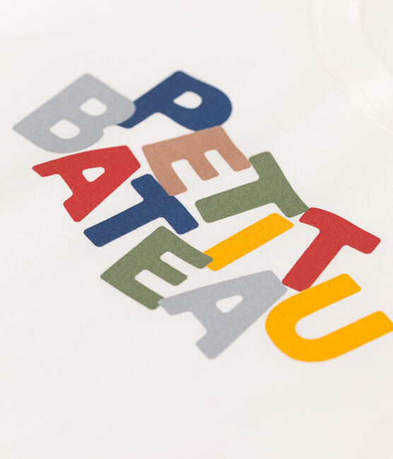 Boys' short-sleeved fine jersey T-Shirt MARSHMALLOW white