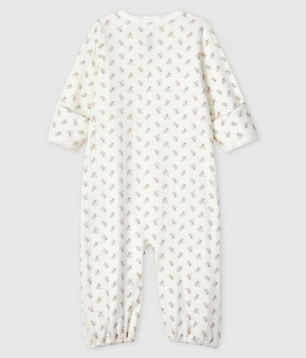 Babies' Rabbit Print Organic Cotton Jumpsuit/Sleeping Bag white/multicolor